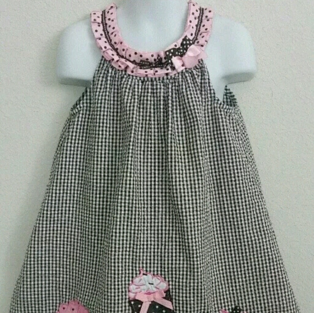 Rare Editions Girls Gingham Dress 6